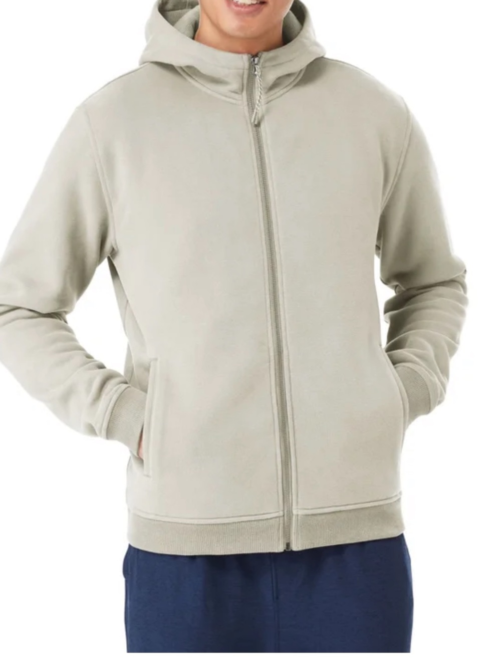 Kirkland Signature Men's Full-Zip Hoodie - Light Taupe